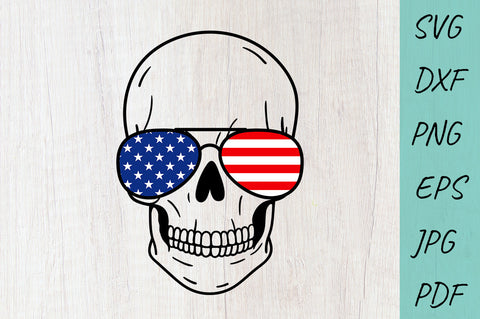 Skull SVG, Skull with sunglasses, July 4th Skull SVG SVG Irina Ostapenko 