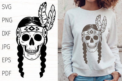 Skull svg, tribal svg, native american indian, boho svg SVG Digital Rainbow Shop 