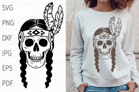 Skull svg, tribal svg, native american indian, boho svg SVG Digital Rainbow Shop 