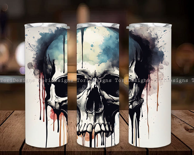 Skull Tumbler Design Digital Tumbler Wrap Png Digital 20 oz Sublimation Download Sublimation ToriDesigns 