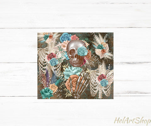Skull Tumbler PNG | Boho Sublimation Sublimation _HelArtShop_ 