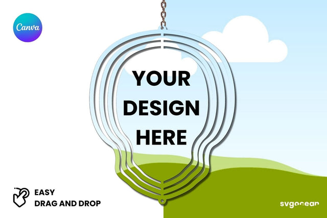 Skull Wind Spinner Canva Mockup | Editable | Easy to use Mock Up Photo SvgOcean 