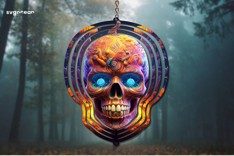 Skull Wind Spinner Canva Mockup | Editable | Easy to use Mock Up Photo SvgOcean 