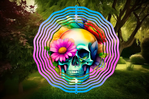 Skull wind spinner design | Skull flower sublimation Sublimation Svetana Studio 