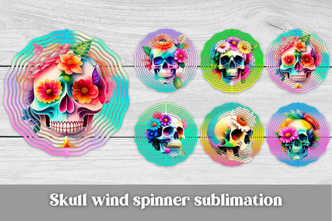 Skull wind spinner design | Skull flower sublimation Sublimation Svetana Studio 