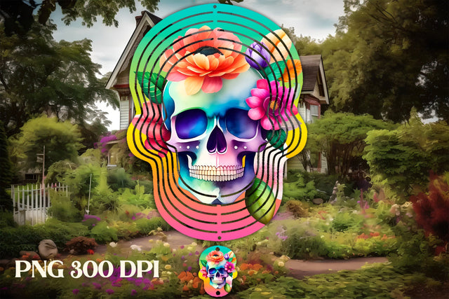 Skull wind spinner sublimation | Skull flower sublimation Sublimation Svetana Studio 