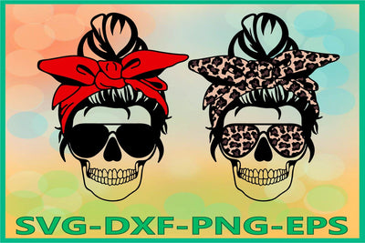 Skull with bandana svg, Mom life Skeleton, Skull Head SVG AlexSVGStudio 