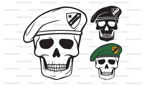 Skull with beret SVG TribaliumArtSF 