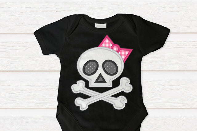 Skull with Bow Applique Embroidery Design Embroidery/Applique DESIGNS Designed by Geeks 