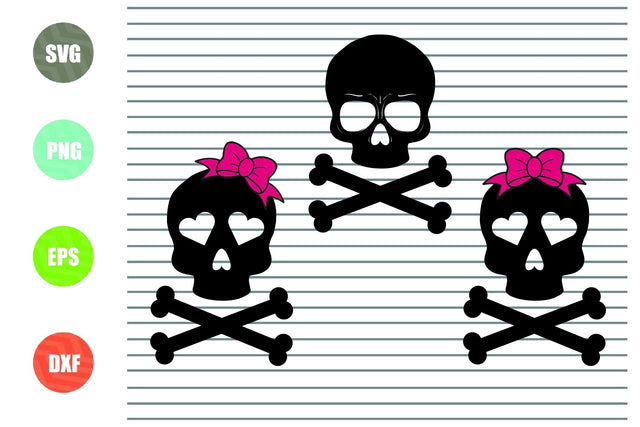 Skull With Bow Svg - Halloween Svg,Png, Dxf, Eps Cut Files SVG Artstoredigital 