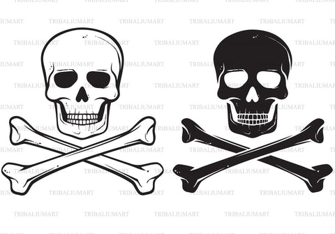 Skull with crossed bones (pirate symbol) SVG TribaliumArtSF 