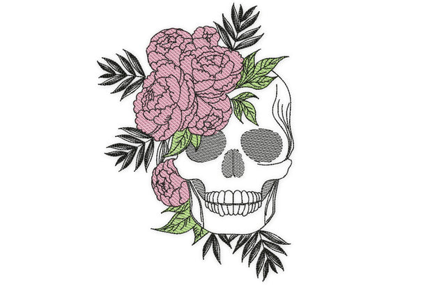 Skull with flowers Embroidery Design. Boho design Embroidery/Applique DESIGNS NextEmbroidery 