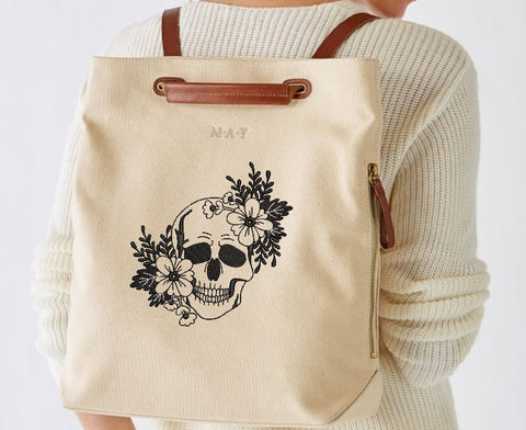 Skull with flowers embroidery design, Halloween embroidery design embroidery, 4 sizes, instant download. Embroidery/Applique DESIGNS ArtEMByNatalia 