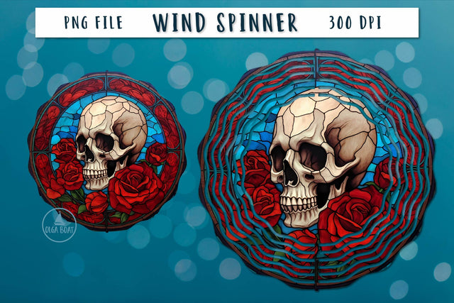 Skull with flowers wind spinner | Sublimation spinner design Sublimation Olga Boat Design 