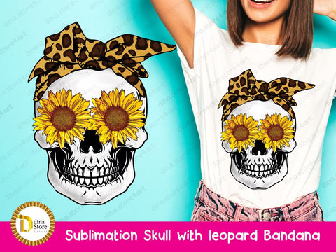 Skull with Leopard Bandana Sublimation Dina.store4art 