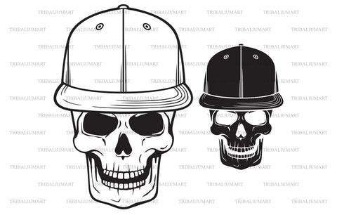 Skull with rap cap SVG TribaliumArtSF 