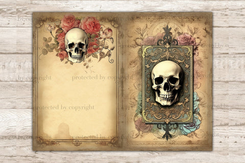 Skulls And Roses | Junk Journal Pages SVG GlamArtZhanna 