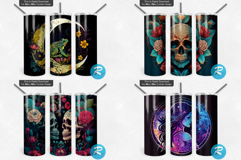 Skulls Zodiac And Mystic Png Tumbler Bundle Sublimation Regulrcrative 