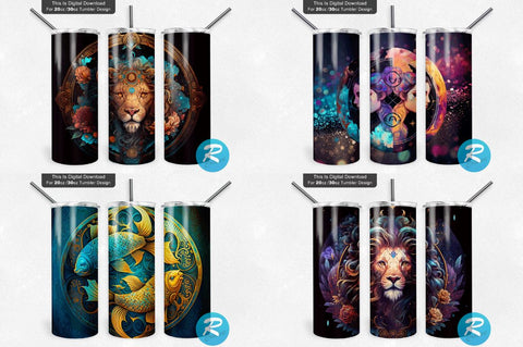 Skulls Zodiac And Mystic Png Tumbler Bundle Sublimation Regulrcrative 