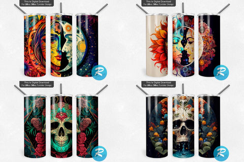 Skulls Zodiac And Mystic Png Tumbler Bundle Sublimation Regulrcrative 