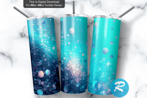 Sky Blue Glitter 20 oz / 30 oz Tumbler PNG Sublimation Regulrcrative 