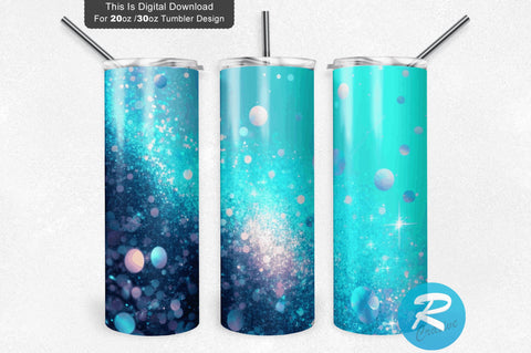 Sky Blue Glitter 20 oz / 30 oz Tumbler PNG Sublimation Regulrcrative 