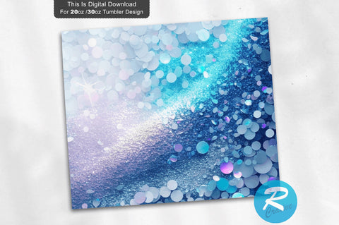 Sky Blue Glitter Holographic 20 oz / 30 oz Tumbler PNG Sublimation Regulrcrative 