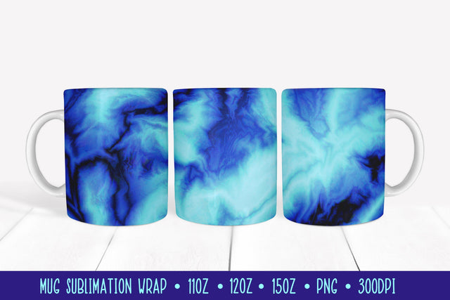 Sky Blue Mug Sublimation Wrap Marble Texture Mug Design Sublimation LaBelezoka 