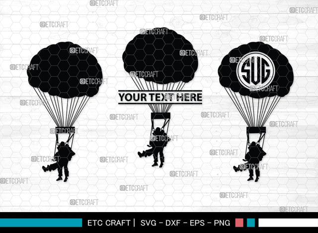 Sky Diving Monogram, Sky Diving Silhouette, Sky Diving SVG, Sky Diving Svg, Parachute Svg, Sky Diver Svg, SB00129 SVG ETC Craft 