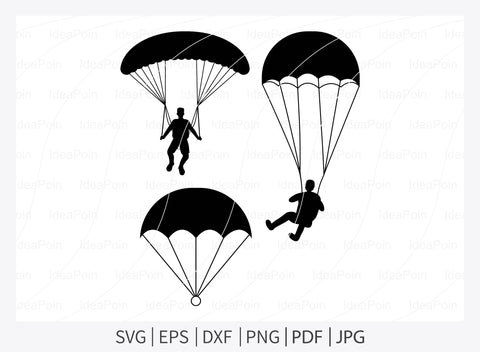 Sky Diving svg, skydiving sport svg, Parachute Svg, Sky Diving Silhouette, Sky Diving Bundle, parachute jump svg, Parachute Svg SVG Dinvect 