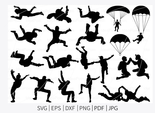 Sky Diving svg, skydiving sport svg, Parachute Svg, Sky Diving Silhouette, Sky Diving Bundle, parachute jump svg, Parachute Svg SVG Dinvect 