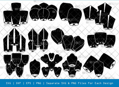 Sky Lantern Silhouette Svg Cricut Cut Files Png Bundle, SB01018 SVG ETC Craft 
