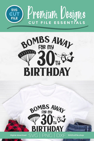 Skydiving svg-30th birthday svg with Parachute SVG SVG Cut File 