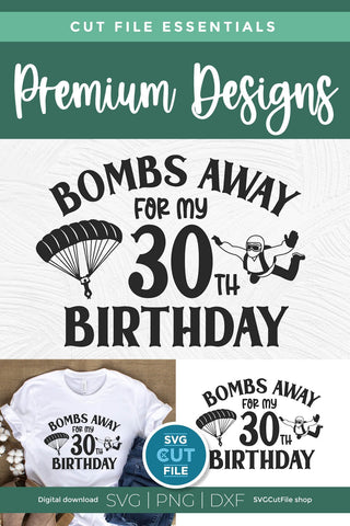 Skydiving svg-30th birthday svg with Parachute SVG SVG Cut File 