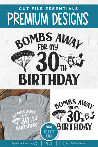 Skydiving svg-30th birthday svg with Parachute SVG SVG Cut File 