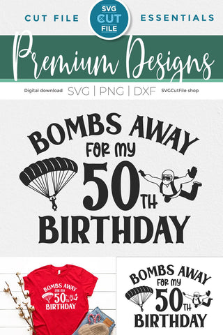 Skydiving svg 50th Birthday SVG SVG Cut File 