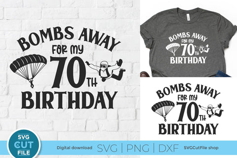Skydiving svg-70th birthday svg with Parachute SVG SVG Cut File 