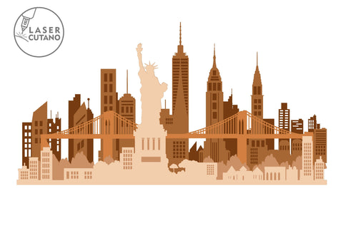 SKYLINE CUSTOM Multilayer Laser Cut Files for Laser Cut Wood or Cricut, Paper Craft, 3D Designs SVG LaserCutano 