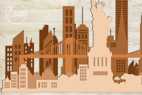 SKYLINE CUSTOM Multilayer Laser Cut Files for Laser Cut Wood or Cricut, Paper Craft, 3D Designs SVG LaserCutano 