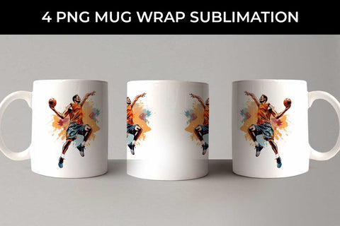 Slam Dunk Spectacle: Basketball Player's Playoff Glory Mug Wrap Sublimation Bundle Sublimation Sintegra 