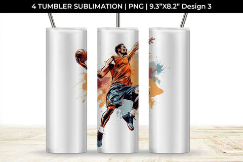 Slam Dunk Spectacle: Basketball Player's Playoff Glory Tumbler Design Sublimation Sintegra 