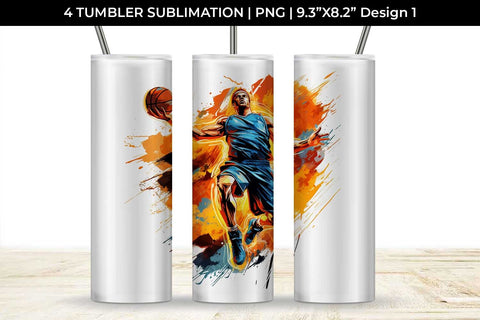 Slam Dunk Spectacle: Basketball Player's Playoff Glory Tumbler Design Sublimation Sintegra 