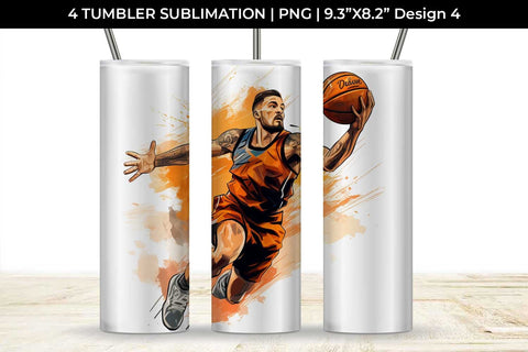 Slam Dunk Spectacle: Basketball Player's Playoff Glory Tumbler Design Sublimation Sintegra 