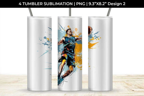 Slam Dunk Spectacle: Basketball Player's Playoff Glory Tumbler Design Sublimation Sintegra 