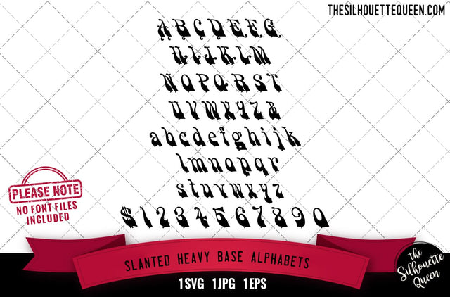 Slanted Heavy Base Alphabets alphabets - ABC letters SVG Loveleen Kaur 