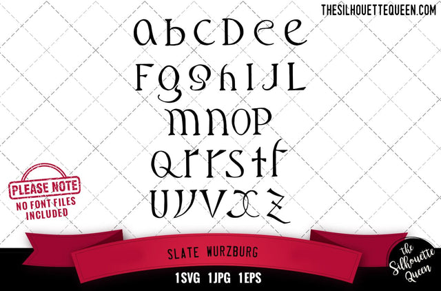 Slate. Wurzburg alphabets - ABC letters SVG Loveleen Kaur 