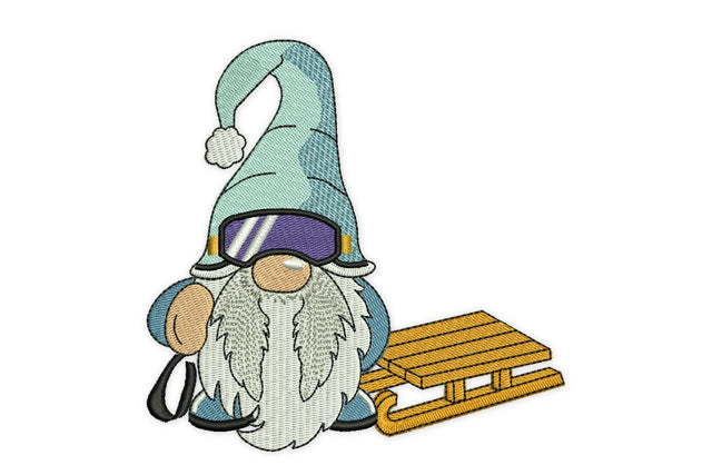 Sled Gnome Embroidery Designs Embroidery/Applique DESIGNS NextEmbroidery 