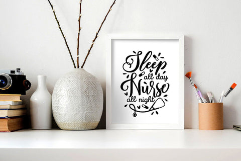 Sleep All Day Nurse All Night SVG SVG VectorSVGdesign 