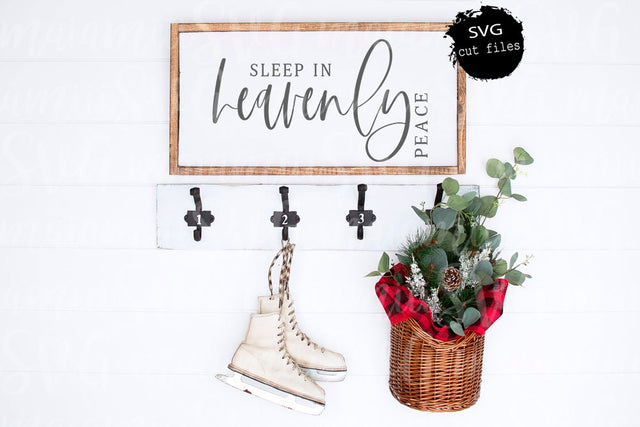 Sleep In Heavenly Peace Svg, Christmas Sign Svg, Silent Night Svg, Farmhouse Christmas Svg, Winter Svg SVG MaiamiiiSVG 