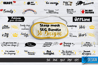 Sleep Mask SVG Bundle | Mask SVG | Funny Sleep Mask Quotes v.1 SVG Fly Design 